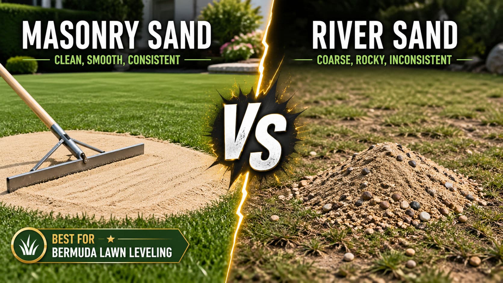 Featured post - Why Masonry Sand Is Better Than River Sand for Leveling a Bermuda Lawn